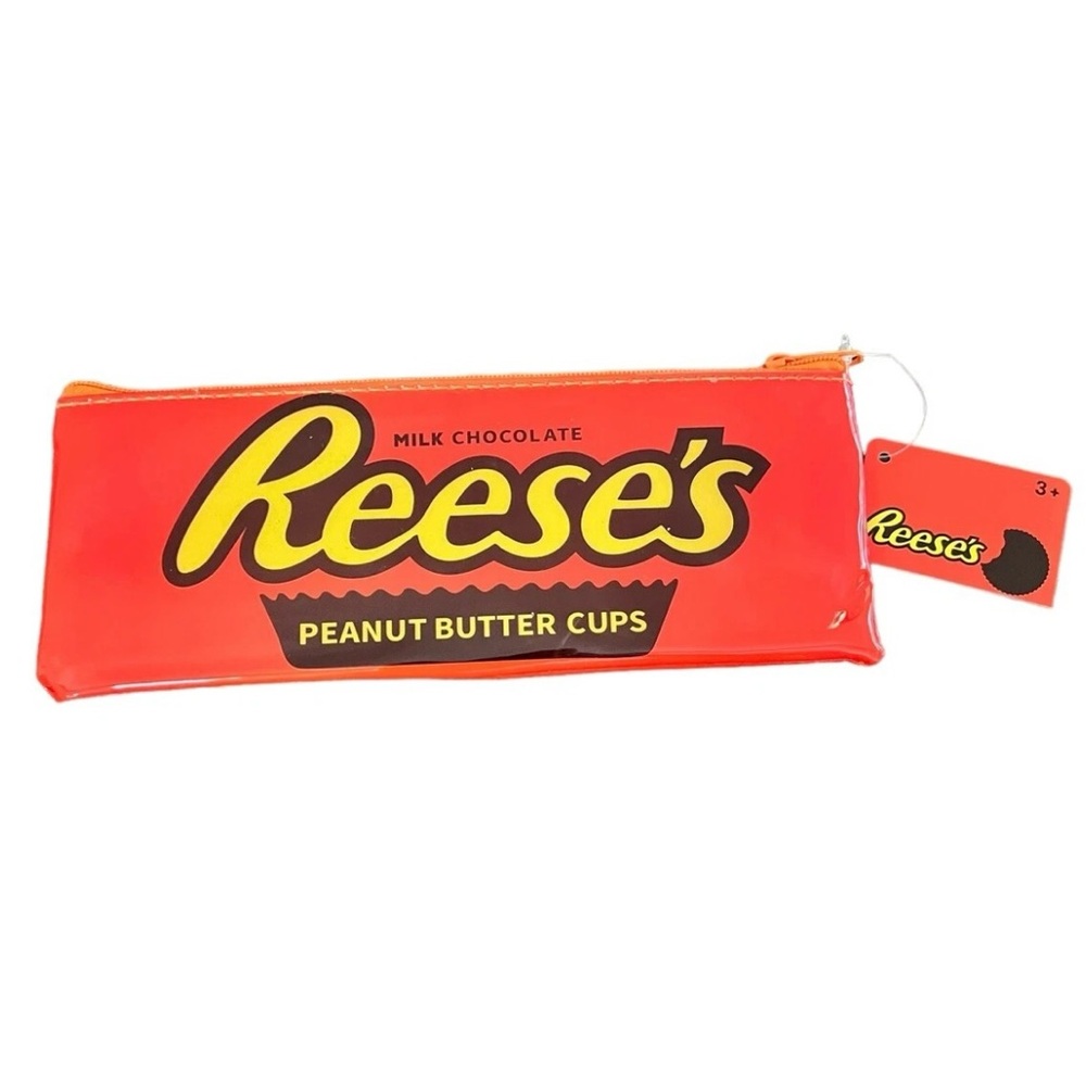 New JennZ Reeses Milk Chocolate Peanut Butter Cups Makeup Pencil Pouch Case Bag🍫